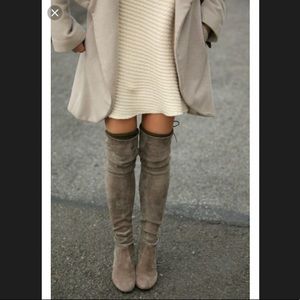 Taupe Over the Knee Suede Boot